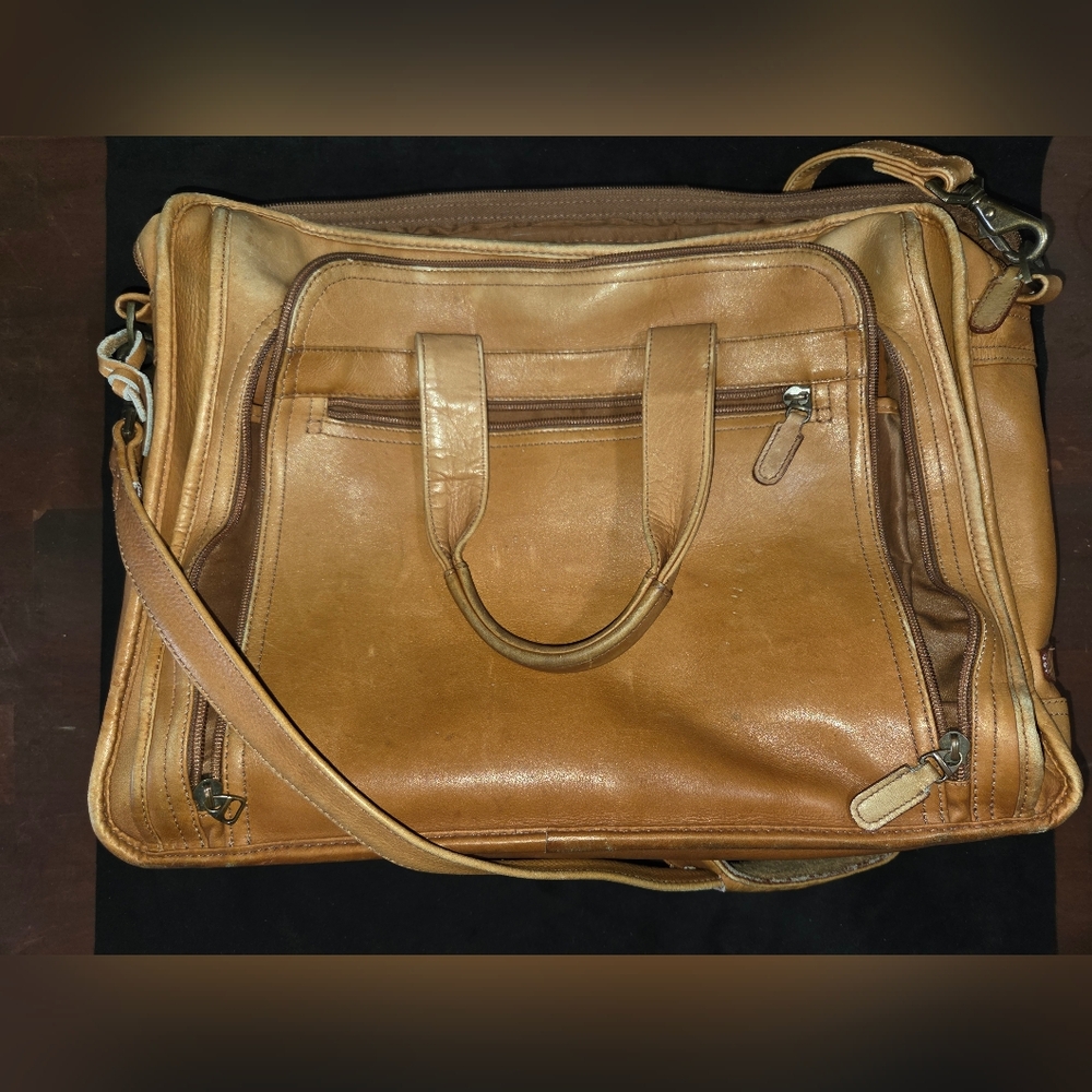 Mori Men’s Leather Messenger Bag Laptop Traveller Businessman Shoulder Bag 16"